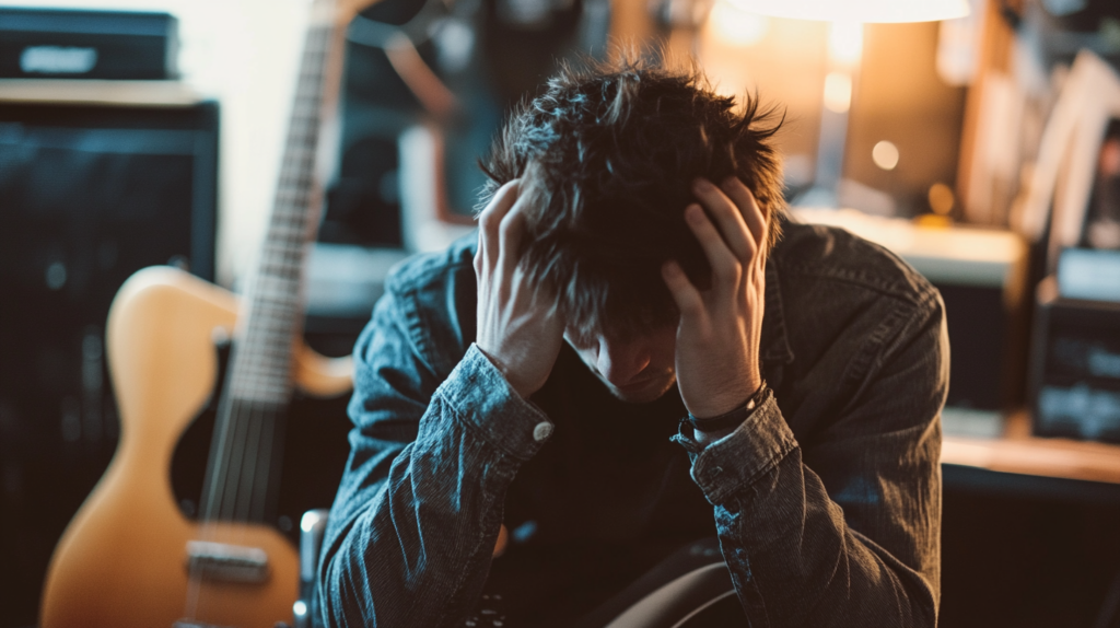 frustrated guitarist